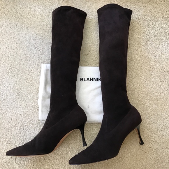 Manolo Blahnik Pascalare Suede Boots 37.5! - Picture 4 of 7